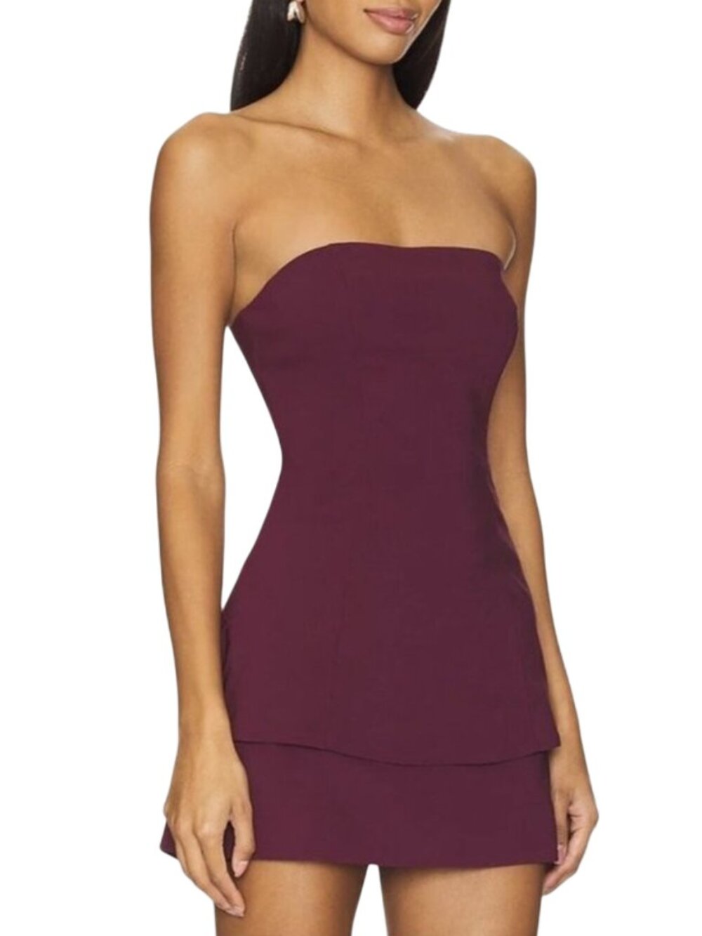 Revolve House Of Harlow 1960 Samia Strapless Top L Lined Burgundy Purple